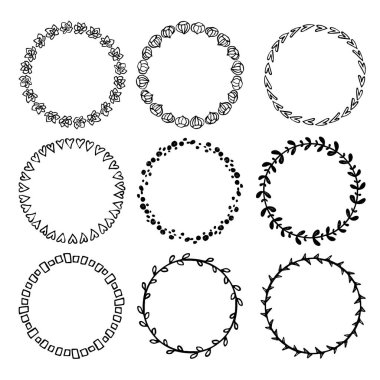 Çelenk elle çizilmiş vektör toplama.