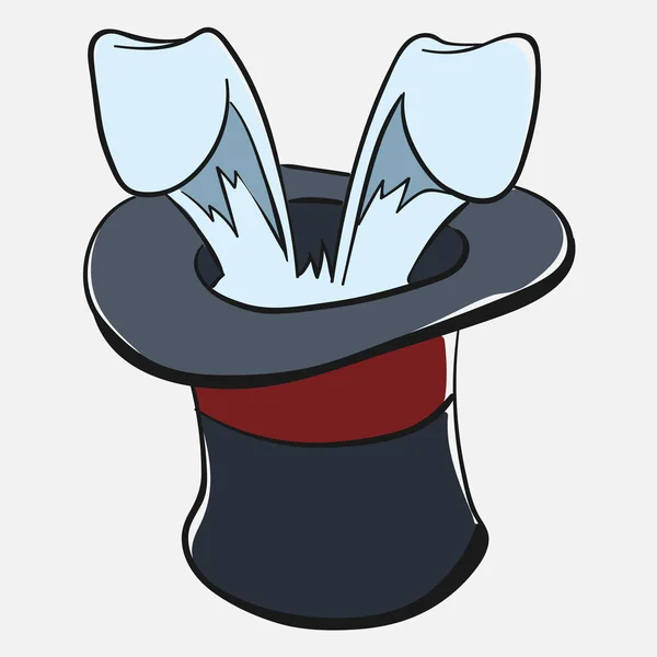 Lapin dans un chapeau magique — Image vectorielle