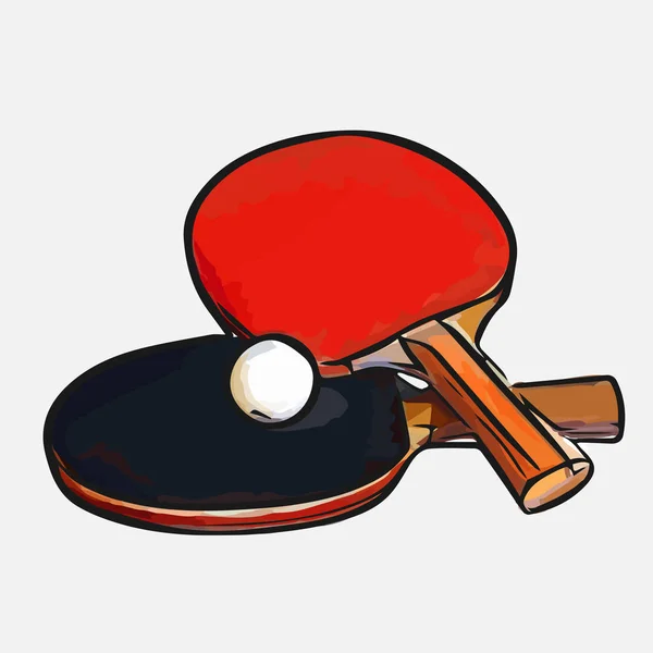 Raquetas pelota tenis de mesa — Vector de stock