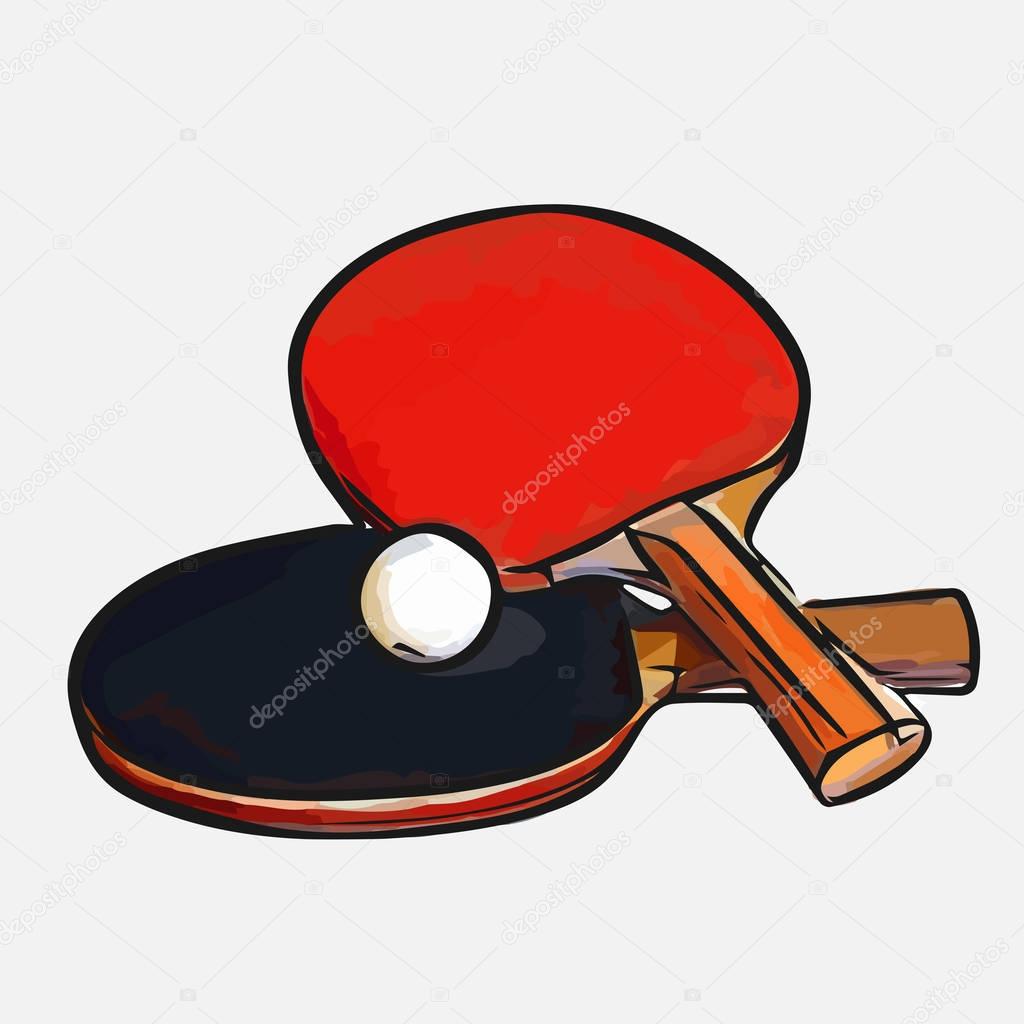 rackets ball table tennis