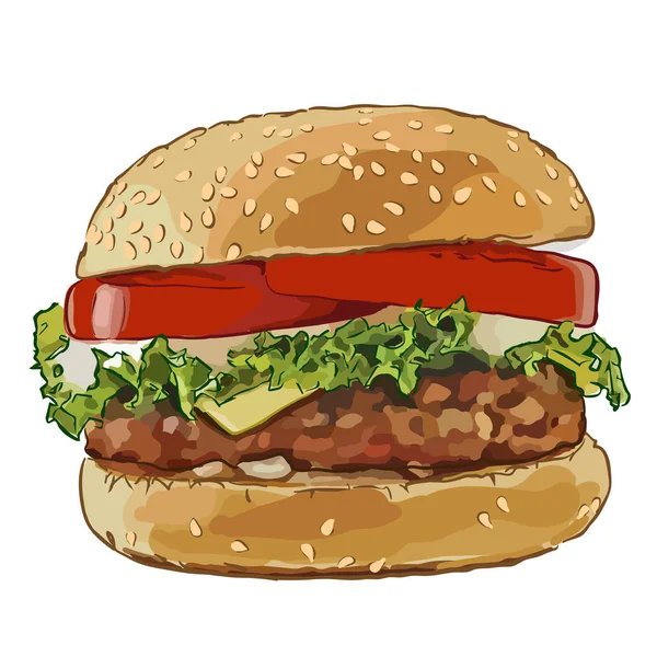 Kızarmış pirzola ile büyük burger