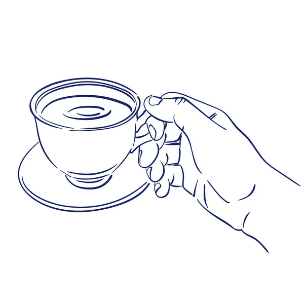 elinde güzel kokulu kahve