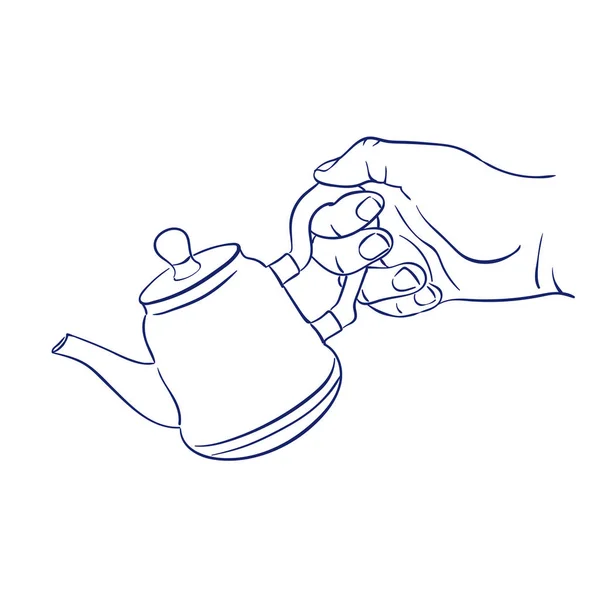 Тримати чайник в руці — стоковий вектор