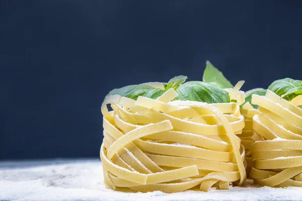 Tasty Fresh Colorful Ingredients for Cooking Pasta Tagliatelle — Stock Photo, Image