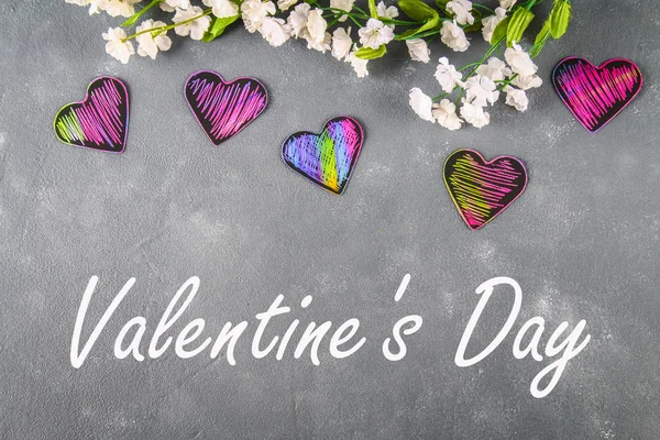 Kaart voor Valentijnsdag met tekst gelukkige Valentijnsdag. — Stockfoto