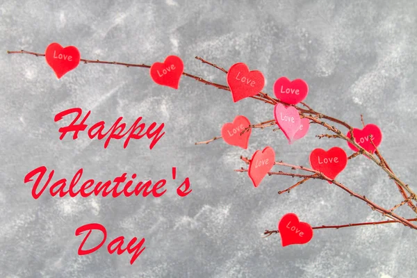 Kaart voor Valentijnsdag met tekst gelukkige Valentijnsdag. — Stockfoto