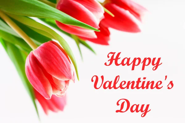 Kaart voor Valentijnsdag met tekst gelukkige Valentijnsdag. — Stockfoto