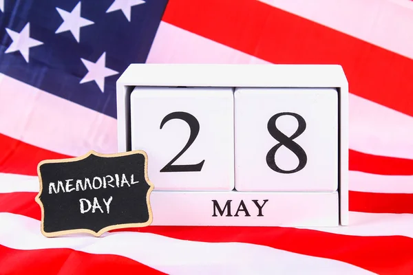 USA Memorial Day concept with calendar and red remembrance poppy
