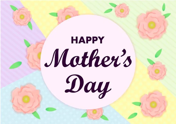 Tarjeta de felicitación del día de la madre con flores fondo . — Vector de stock