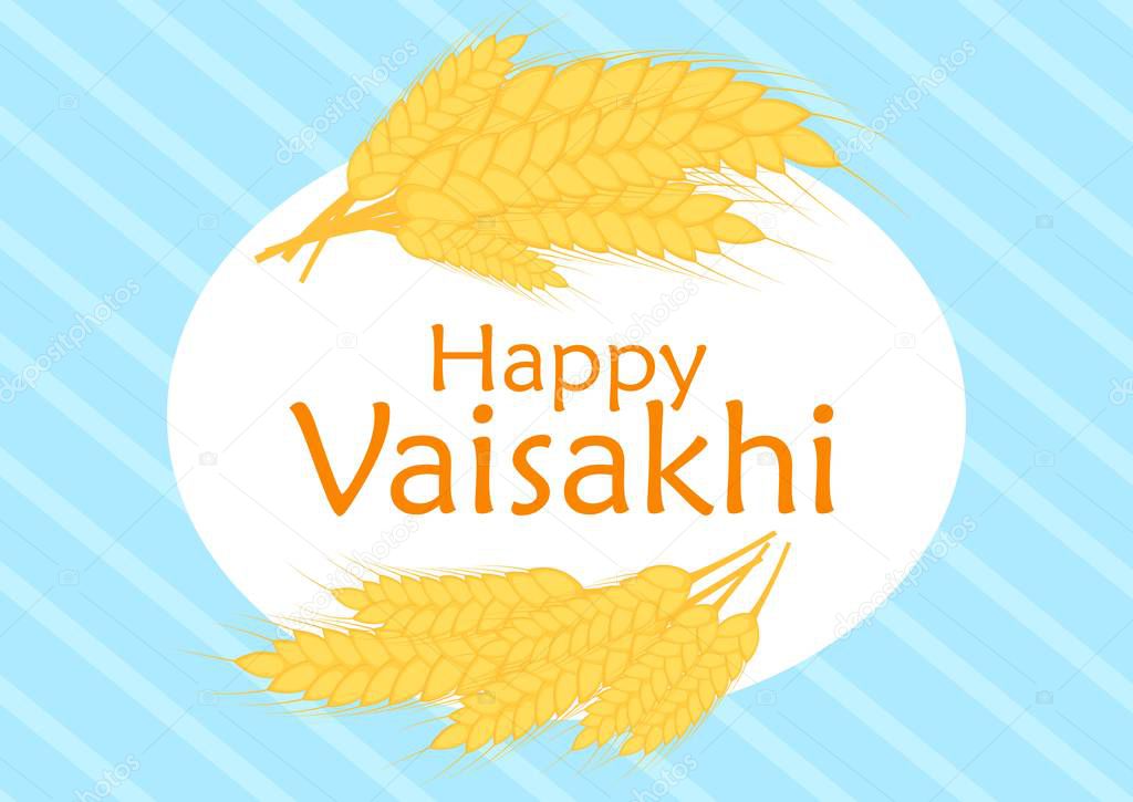 illustration of Happy Vaisakhi Punjabi spring harvest festival.