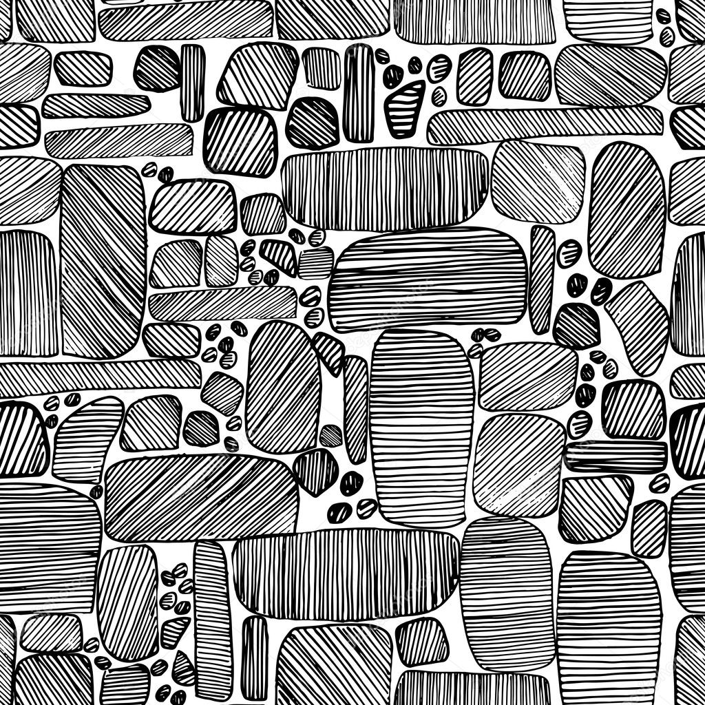 Hand drawn vector stones pattern