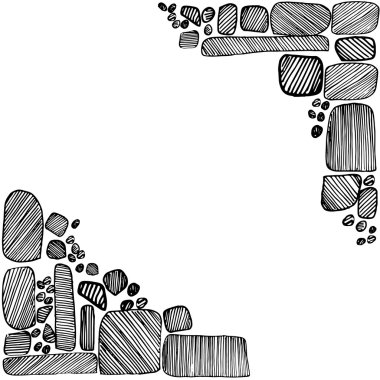 Vektör çerçeve ofstones el çekilmiş