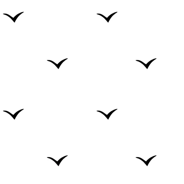 Patrón abstracto con aves, fondo v-patrón, ilustración vectorial, aves dibujadas a mano — Vector de stock