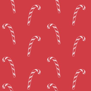 Elle çizilmiş yıldız ve chrismas ağaç kümesi. Retro vintage tarzı. Sorunsuz arka plan. Chrismas desen kırmızı zemin üzerine.