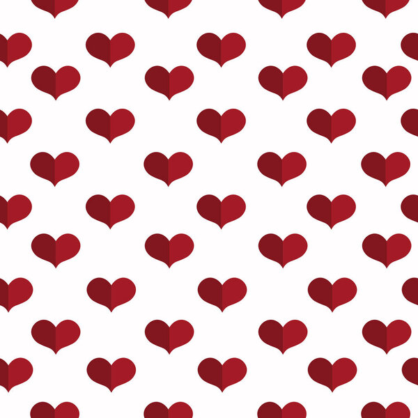 Seamless geometric pattern with hearts. Valentines day background. Flat background