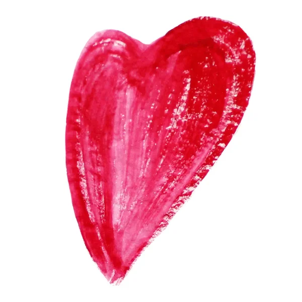 Акварель красное сердце изолированы на белом фоне. Открытка на день Святого Валентина. Ручная роспись - вектор — стоковый вектор