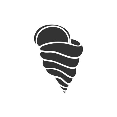 Beyaz izole deniz kabuğu. Vektör çizim. Restoran Menü kartı, Bilet, marka, logo etiket için Beach kavram. Siyah ve beyaz