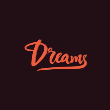 El yazılı kelime rüyalar. El yazı alıntı. Vektör hat görüntü. Motivasyonel teklif. Poster, vintage tipografi kartı yazı elle çizilmiş.