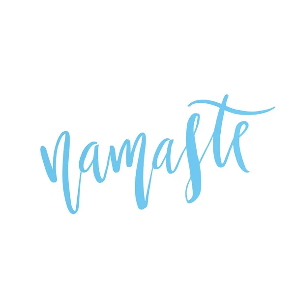 Modern hat sözcüğü Namaste drawin el. Vektör çizim. Modern fırça hat. Beyaz arka plan üzerinde izole.