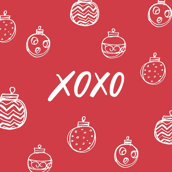 Xoxo. Cartel caligráfico tipo Navidad con letras a mano — Vector de stock