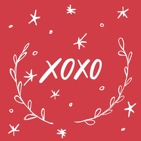 Xoxo. El yazı kaligrafik Noel tipi poster