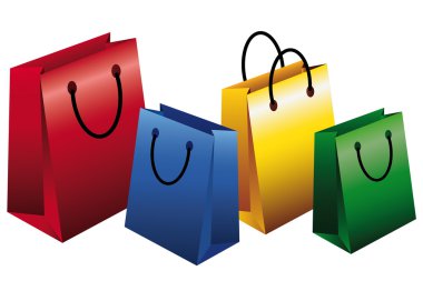 dizi boş alışveriş torbaları. vektör çizim