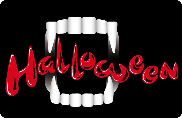 Vampir dişleri karanlık bir arka plan üzerinde. Tatil Cadılar Bayramı. Reklam, Davetiyeler, poster