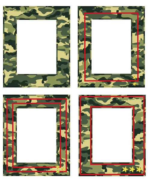 Cadre photo camouflage avec distinctions militaires — Image vectorielle