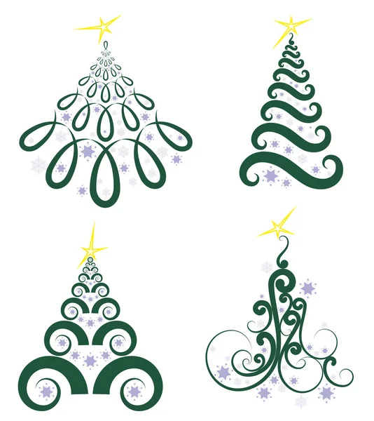 Weihnachtsbaumset. Symbole, Bilder für die Gestaltung von Webseiten — Stockvektor