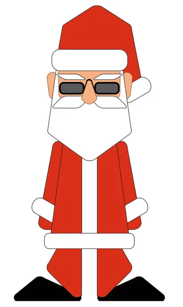 Weihnachtsmann auf weißem Hintergrund. Vektor-Illustration für Retro-Weihnachtskarte. — Stockvektor