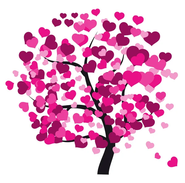 Векторная иллюстрация сердечного дерева — стоковый вектор