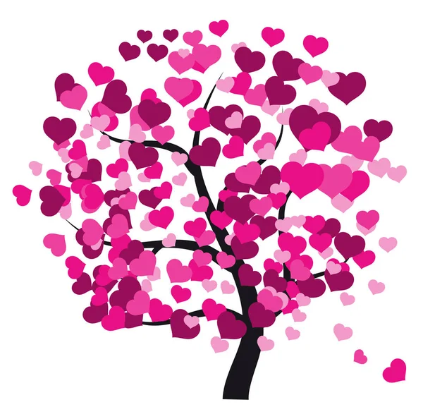 Vector illustration of heart tree — Stock Vector