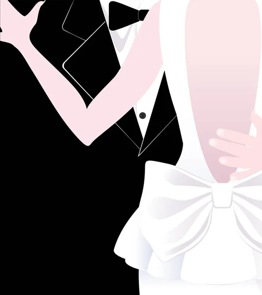 Bride and groom. Wedding. Dance. — Stock Vector