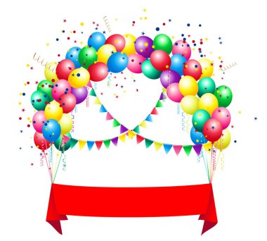 Renkli topları ile banner