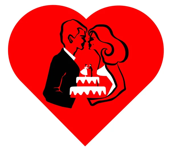 Casamento, amor, bolo. Abstração para o design —  Vetores de Stock