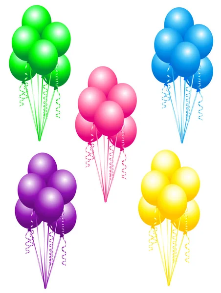 Globos de colores. Aislado sobre fondo blanco — Archivo Imágenes Vectoriales