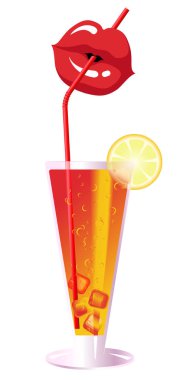 Lezzetli kokteyl, izole beyaz arka plan üzerinde