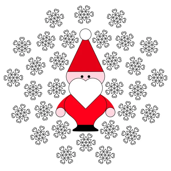 Santa Claus and snowflakes. — Stock Vector