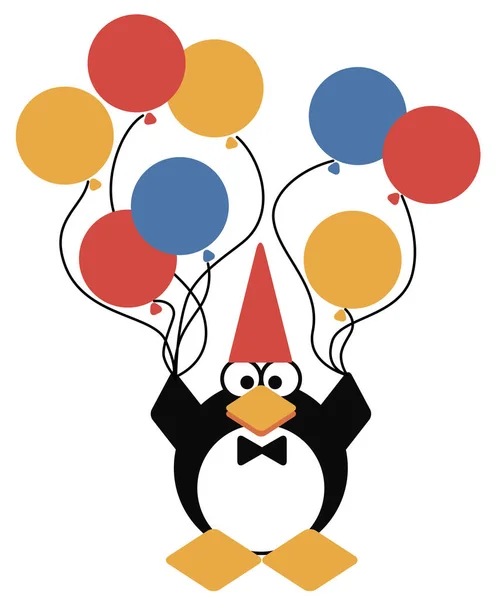 Tarjeta Vacaciones Pingüino Por Felicitaciones Invitados — Archivo Imágenes Vectoriales