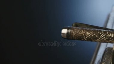 Vintage mürekkep pot ve kalem