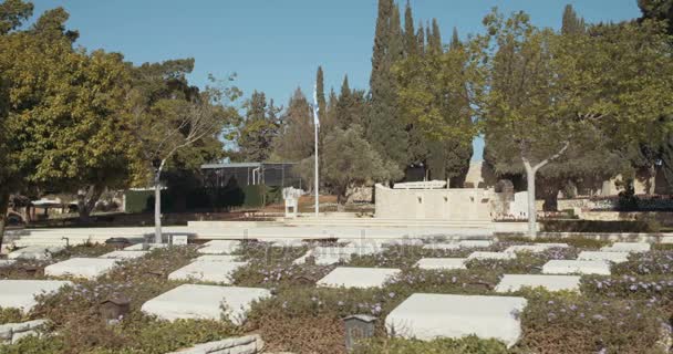 Military cemetery with graves — Stock Video