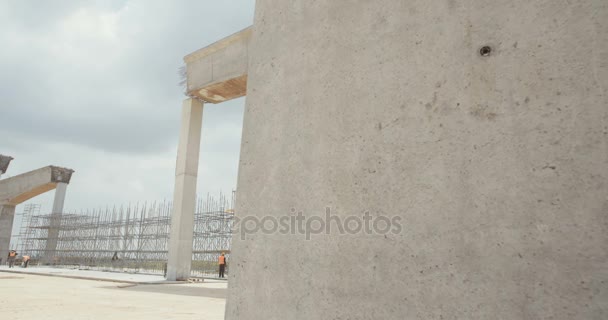 Gran obra de construcción de puentes — Vídeos de Stock