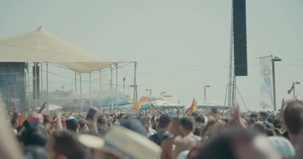 Участники ежегодного парада гордости . — стоковое видео