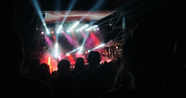Люди во время рок-концерта — стоковое видео