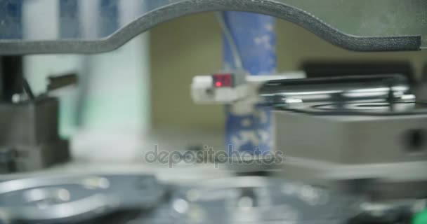Close up of a Production line of parts for the automotive industry — Stock Video