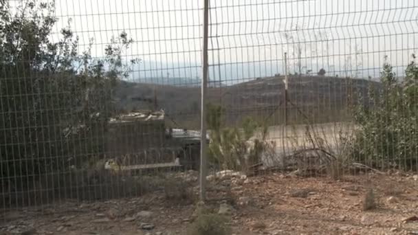 Israel, Circa 2011 - La frontera del lebanón de Israel con puestos — Vídeo de stock