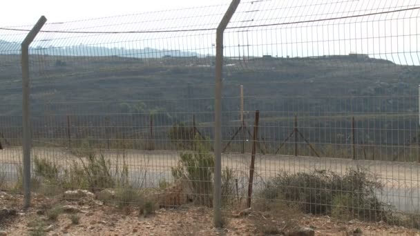 Israel, Circa 2011 - The Israel lebanon border with posts — Stock Video