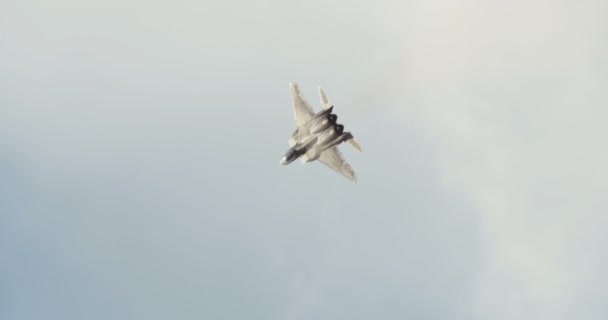 Истребители F-15 во время авиашоу — стоковое видео