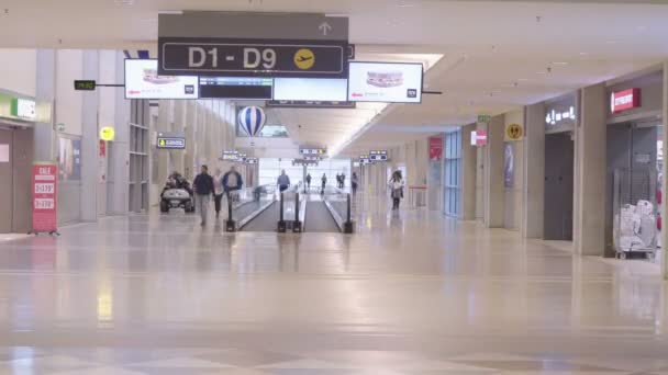 Tel Aviv, Israel - januari 2018. Passagerare som går genom terminalen — Stockvideo