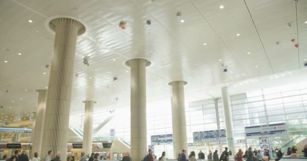 Tel Aviv, Israël - januari 2018. Passagiers die aankomen op de luchthaven — Stockvideo